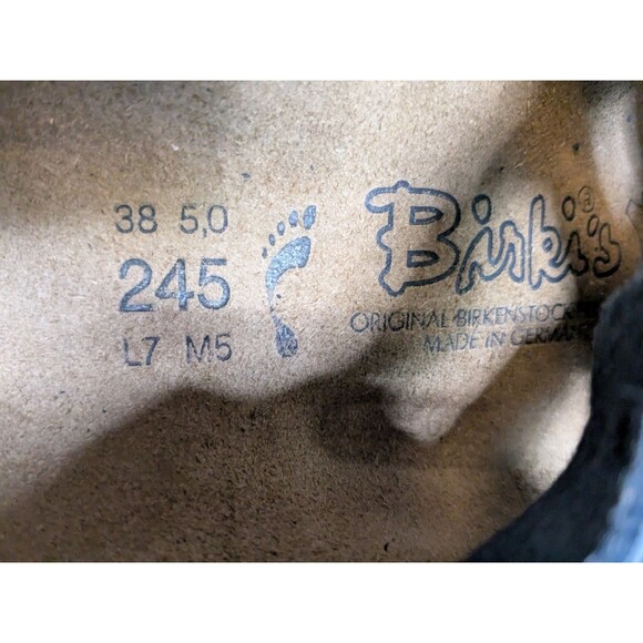 Birki’s Birkenstock Sandals Calais Navy Criss Cross Sz 38 Women's 7 M5 Narrow - Picture 9 of 10